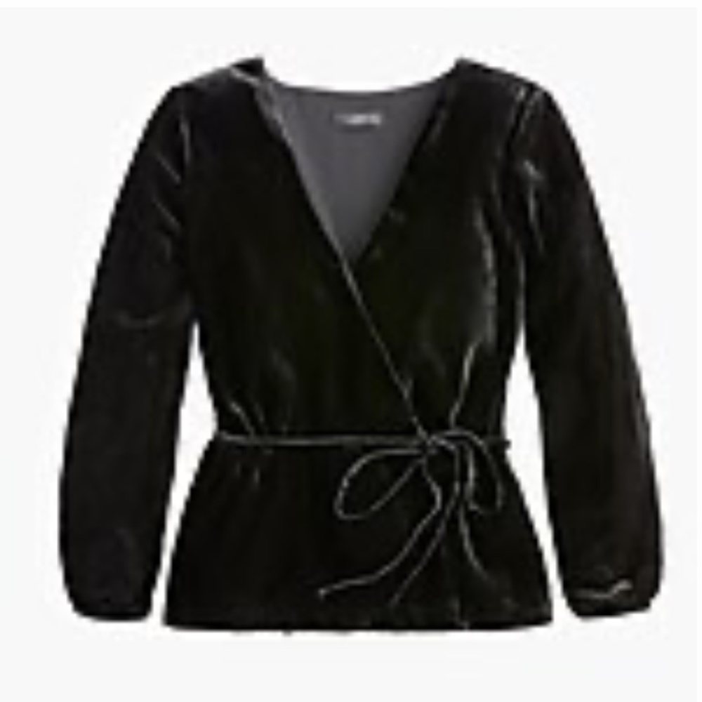 JCREW Faux Wrap Top in Drapey Velvet - Picture 1 of 8